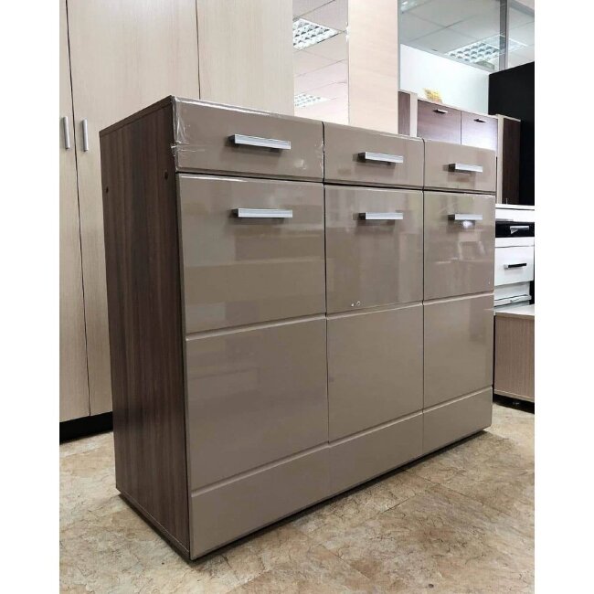 ВЕГАС.КОМОД (1200х985х446) МДФ глянец 64,0кг Горизонт Цвет: Венге/белый глянец; Шимо темн/кофе с молоком