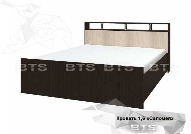 "Саломея" кровать 1,6м (БТС1)  (1670х862х2208) венге/лоредо