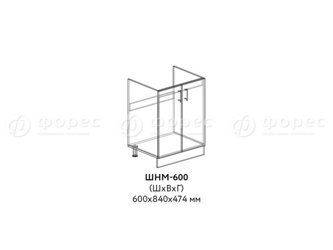 Кухня ТЕХНО (КСЕНИЯ) ШНМ 600 фасад Ф600 (Ф40)