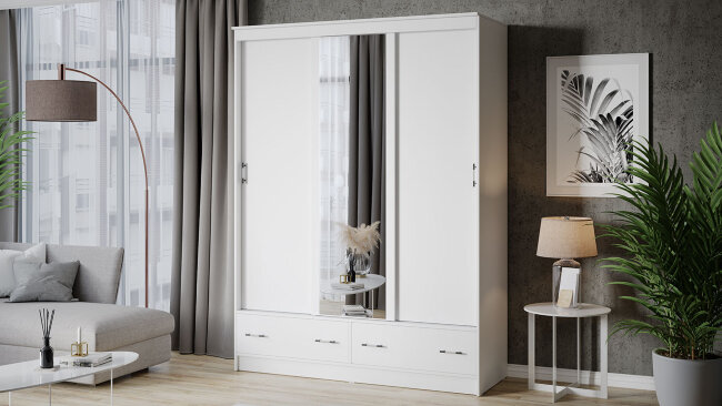 Шкаф-купе «Квинт» 1650×610×2216 мм белый