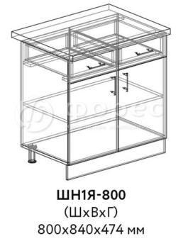 ШН1Я 800 Кухня КВАДРО (Юлия) МДФ фасад Ф318 (Ф51)