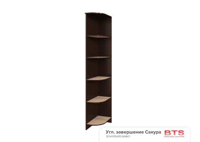 "Сакура" угловое завершение (325х2216х610)  венге/лоредо